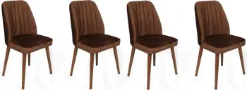 Set karrigesh (4 copë), Skye Decor, Alfa-466 V4, kafe dhe arre