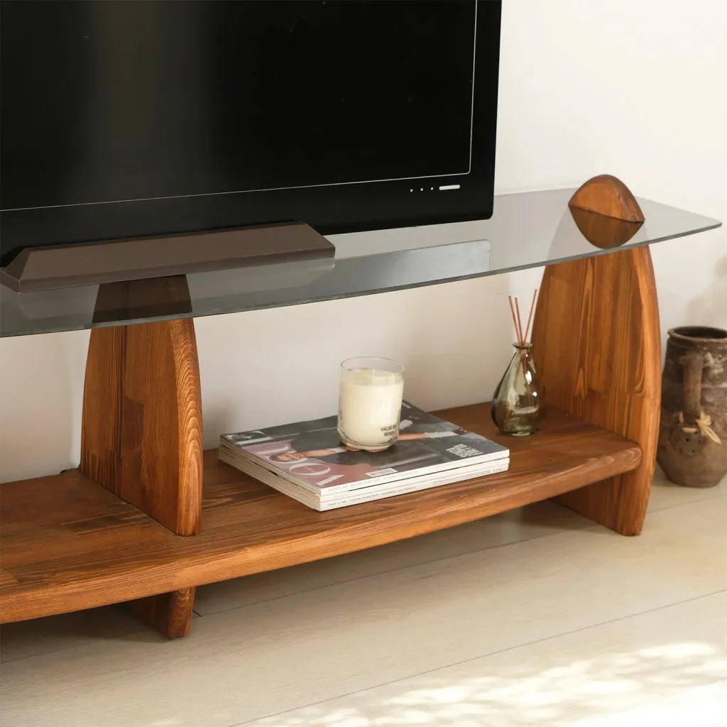 Komodë TV Skye Decor, ngjyrë gështenjë dhe fume - 3