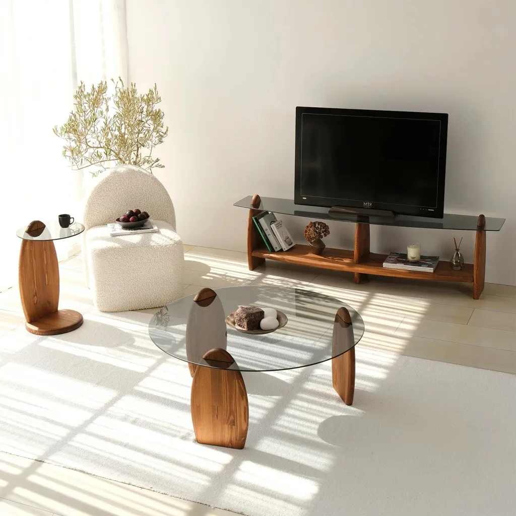 Komodë TV Skye Decor, ngjyrë gështenjë dhe fume - 6