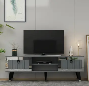 Komodë për TV Skye Decor, Lidya, anthracite, argjend