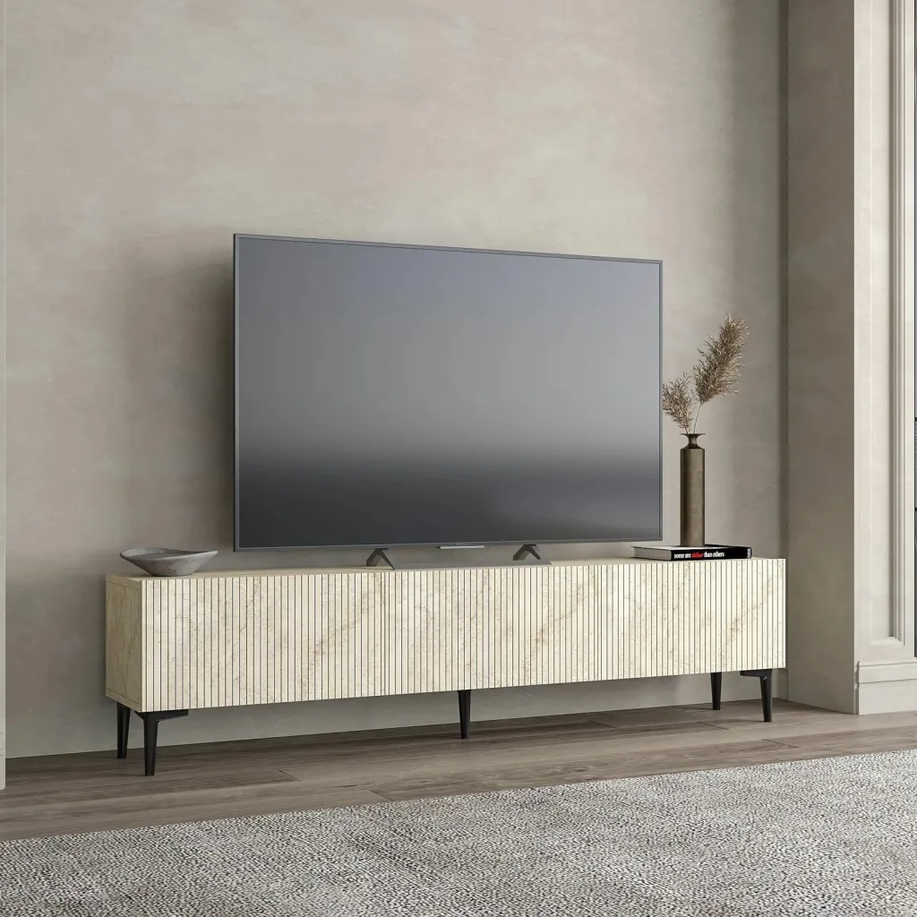 Komodë TV Skye Decor, ngjyrë travertin, Oscar - 3
