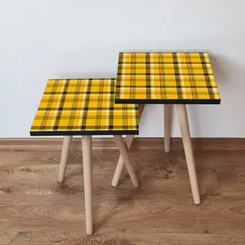Set tavolinash ndihmëse, dy copë, ngjyrë mustard, Skye Decor, 2Shp336