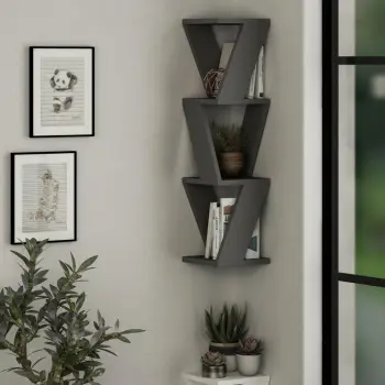 Raft muri Skye Decor, ngjyrë antracit