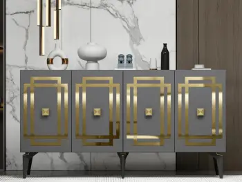Konsol Skye Decor, ngjyrë antracit, ar