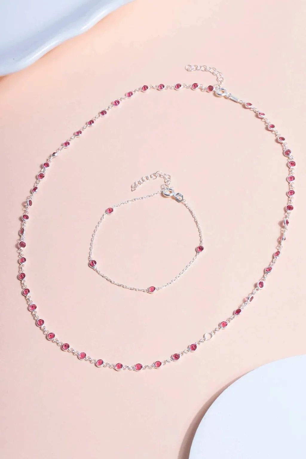 Set varëse dhe vathë argjendi, Jumeon, TFNY65230, ngjyrë e kuqe - 1