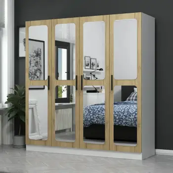 Dollap rrobash Skye Decor, ngjyrë arre dhe e bardhë, Kale - 2712