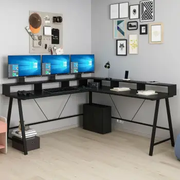 Tavolinë pune për studim, ngjyrë e zezë, Skye Decor, Team