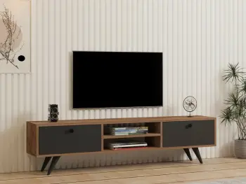 Komodë TV Skye Decor, ngjyrë pishë Atlantike dhe antracit, 160x37x29.6cm