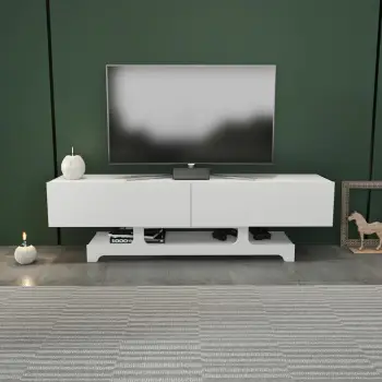 Komodë TV Skye Decor, e bardhë, Tera