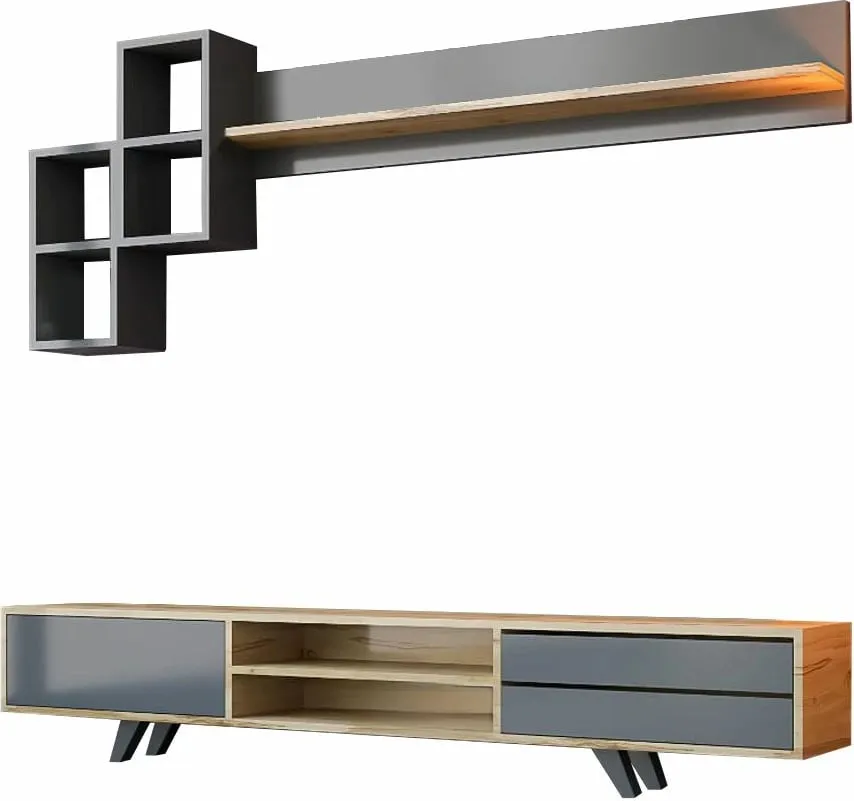 Njësi TV Skye Decor, anthracite dhe lis, RB-046 - 4
