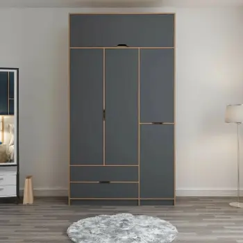 Dollap Skye Decor, Elina, anthracite-dore, 140x253x52cm