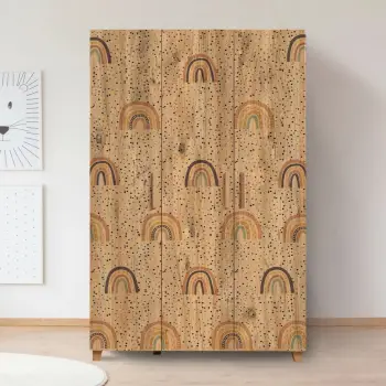 Dollap Skye Decor, Leva Hedera Rainbow, ngjyrë Atlantic Pine, me shumë rafte, 120x189x48cm