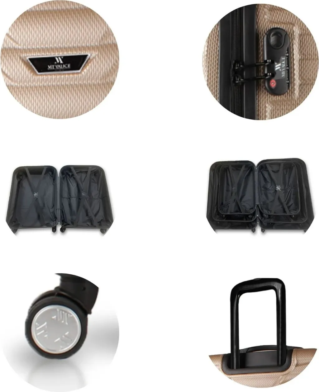 Set valixhesh (2 copë), Zoozie Bags, 5783, ngjyrë ari - 4