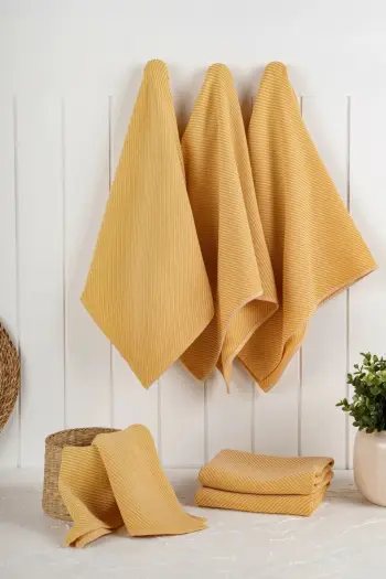 Set peshqirësh kuzhine (6 copë), Hermia Concept, Eloise, ngjyrë mustard