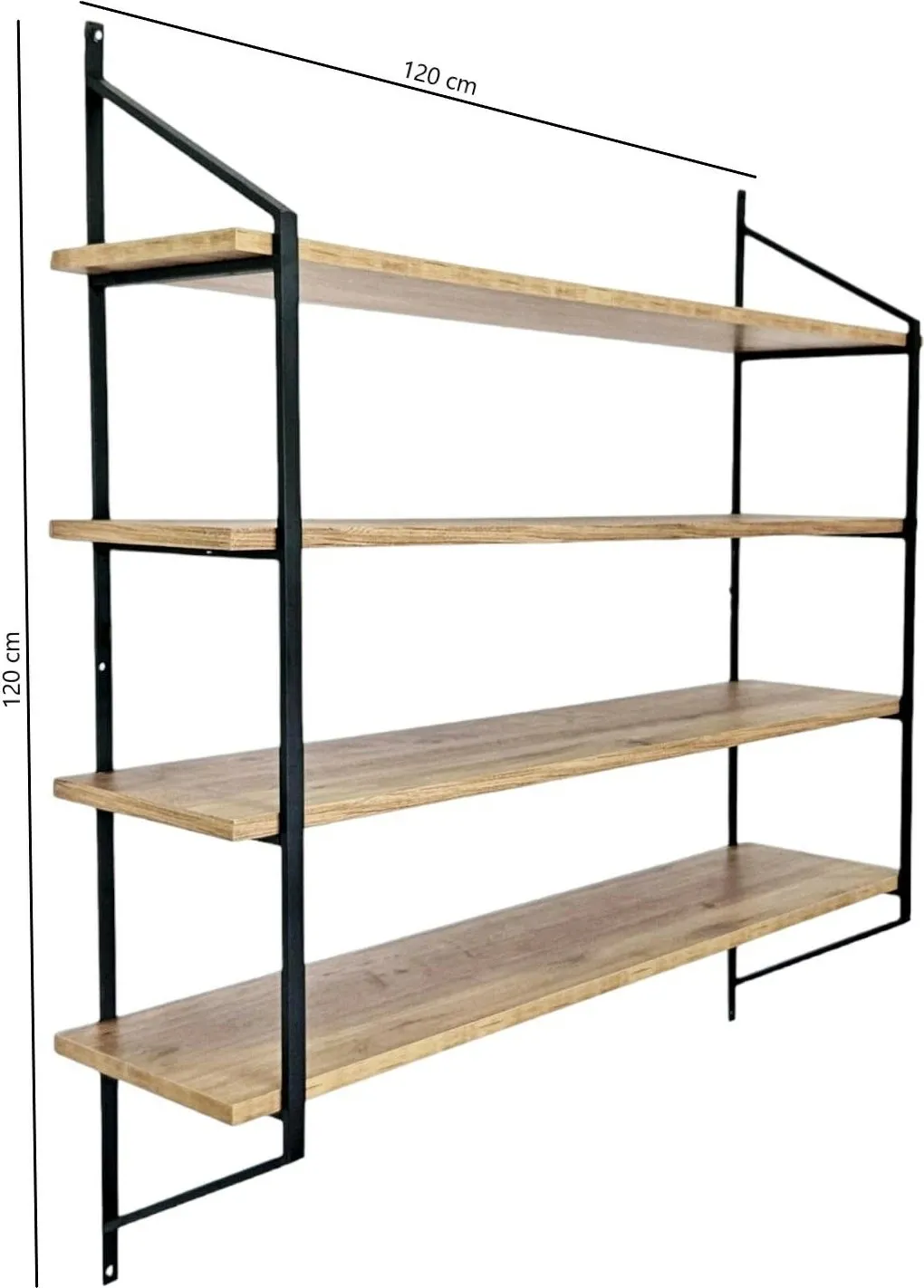 Raft muri Skye Decor, ngjyrë e zezë dhe Atlantic Pine, Raffy4 - 3