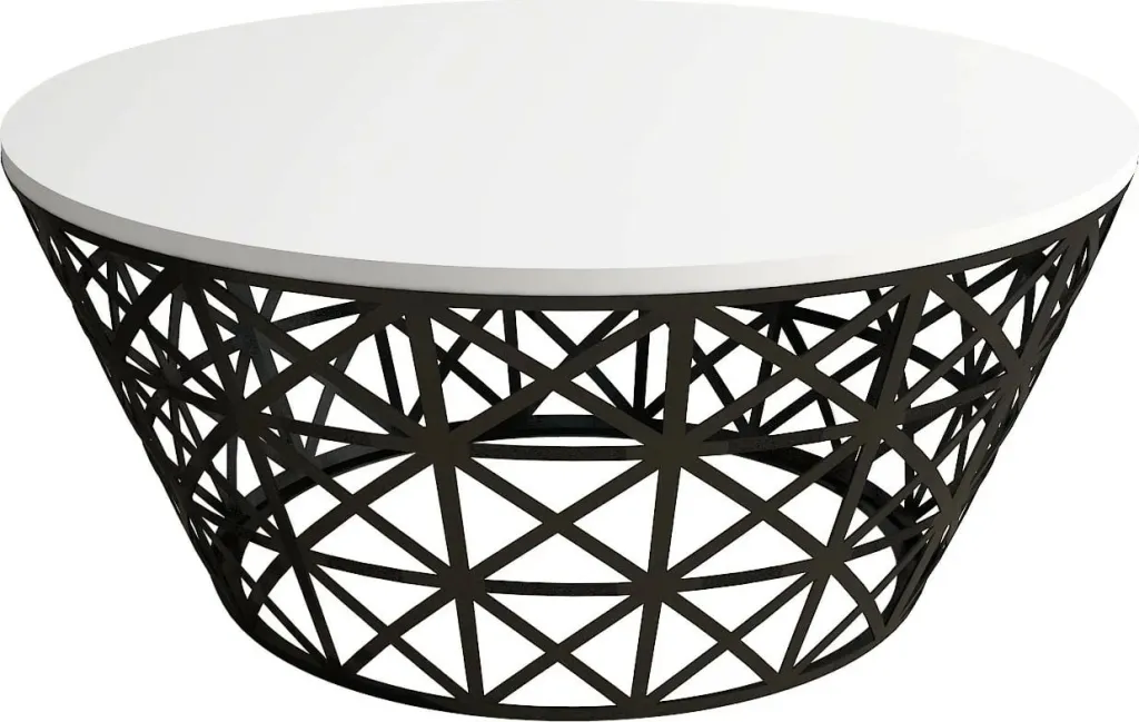 Tavolinë kafeje Skye Decor, stil metal ferforje, e bardhë - 4
