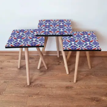 Set tavolina të ndërlidhura, shumëngjyrëshe, Skye Decor, 3Shp224 (3 copë)