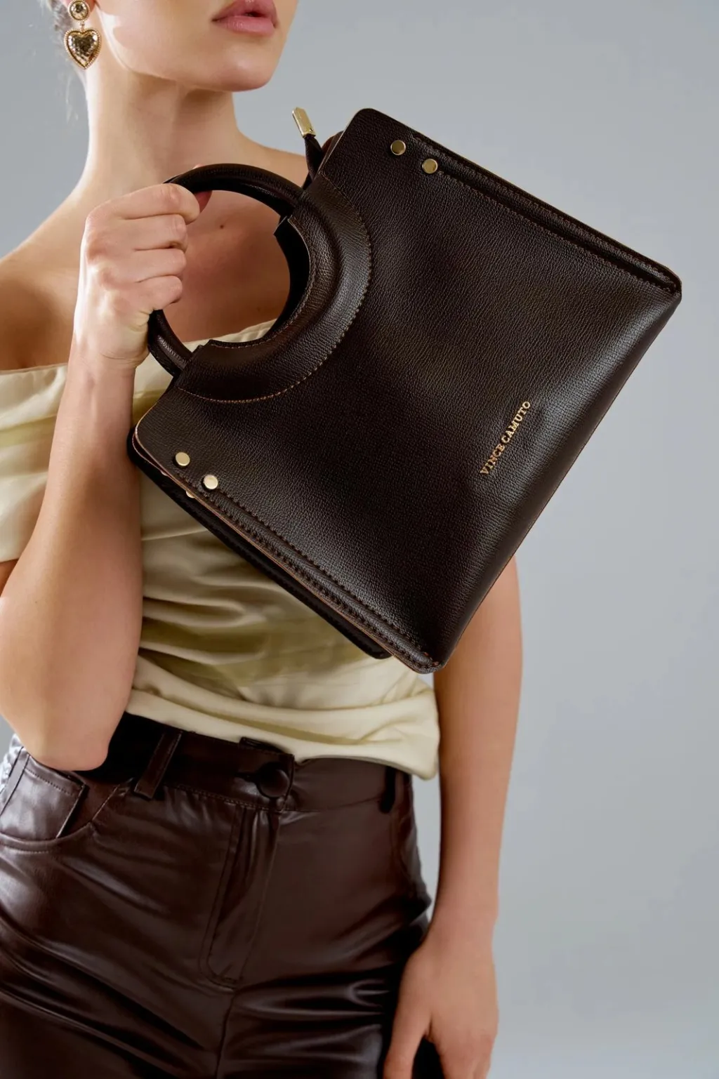 Çantë dore Perugia, ngjyrë kafe, Vince Camuto - 11