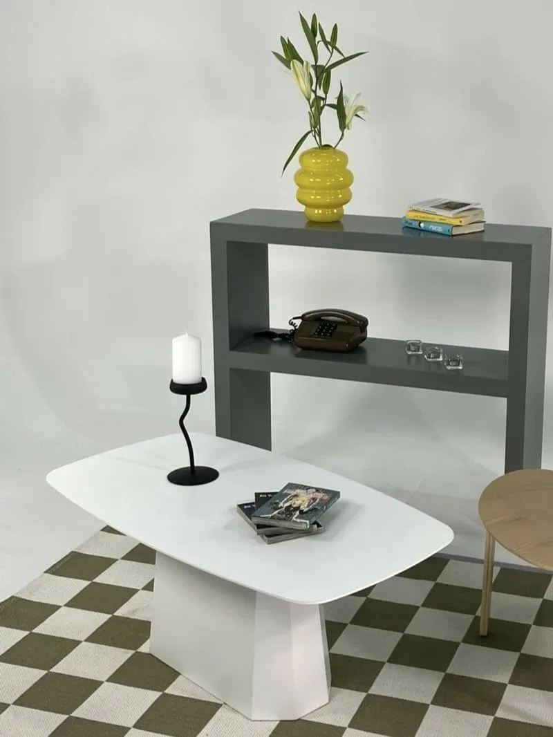 Tavolinë kafeje Skye Decor, Lilyum e madhe, e bardhë - 2