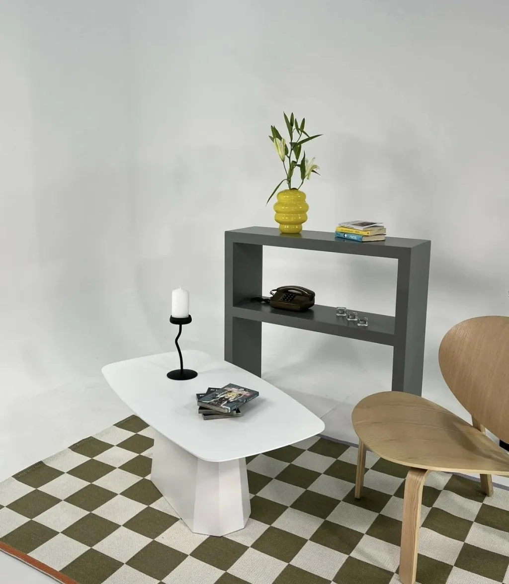 Tavolinë kafeje Skye Decor, Lilyum e madhe, e bardhë - 3