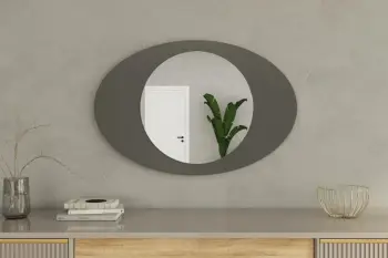 Pasqyrë ovale, ngjyrë antracit, Skye Decor, Obble, 60x90cm
