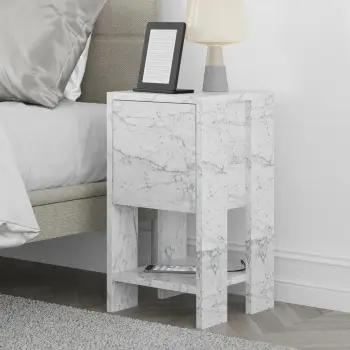 Komodinë nate Skye Decor, ngjyrë Carrara Marble