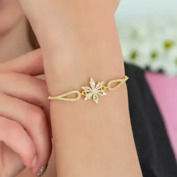 Byzylyk argjendi elegant, ngjyrë ari dhe e bardhë, Jumeon, NRZ99112