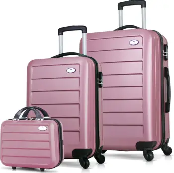 Set valixhesh (3 copë), ngjyrë rozë gold, Zoozie Bags, 8565