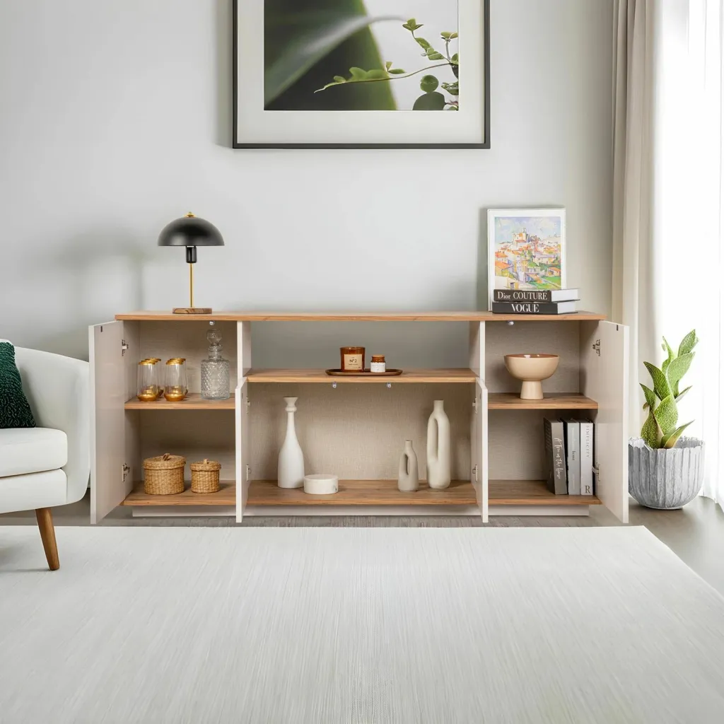 Konsol Skye Decor, Arista, ngjyrë cashmere dhe Atlantic Pine - 3