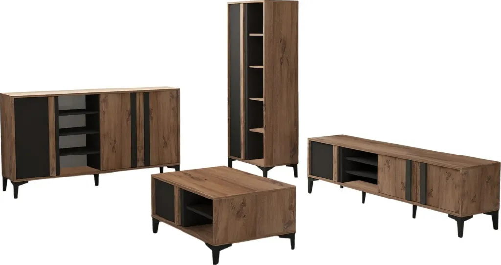Set mobiljesh për dhomë dite Skye Decor, Laçin, ngjyrë Atlantik dhe Antracit - 10