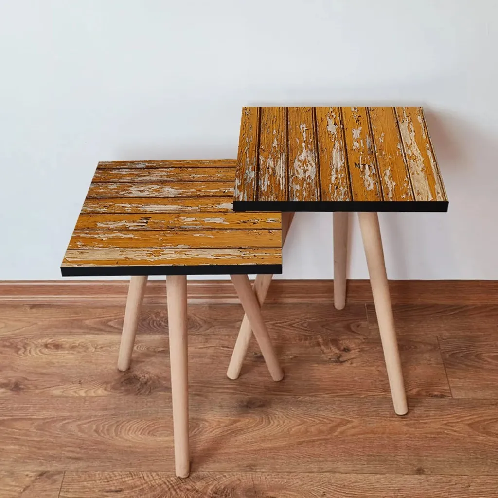 Set tavolinash ndihmëse, dy copë, ngjyrë deve, Skye Decor, 2Shp343 - 1