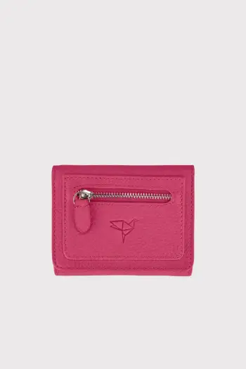 Portofol për gra, lëkurë natyrale, ngjyrë fuchsia, Zoozie Bags, Moon
