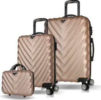 Set valixhesh (3 copë), ngjyrë ari, Zoozie Bags, 7477