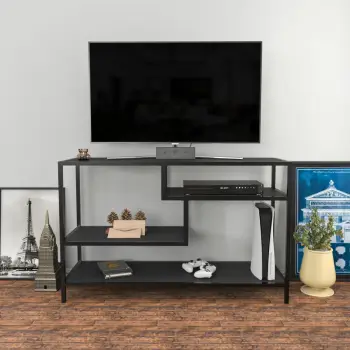 Komodë për TV Skye Decor, ngjyrë robins e zezë, antracit