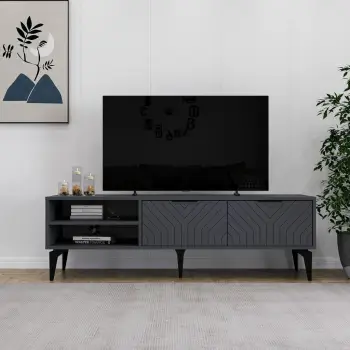 Komodë TV Regina, ngjyrë antracit, Skye Decor