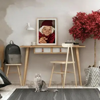 Tavolinë studimi Skye Decor, Soomin, ngjyrë lisi dhe e bardhë