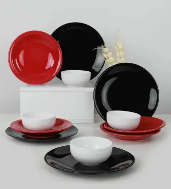 Set enësh për drekë, qeramikë, shumëngjyrësh, 12 copë, Hermia Concept, TY040612FX24A000000MAS1400