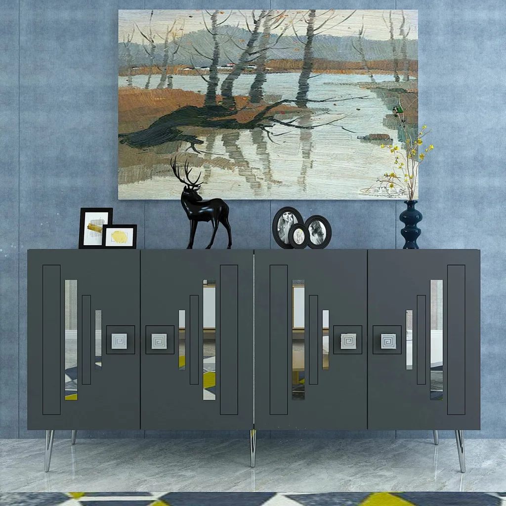 Konsol Skye Decor, antracit, argjend - 1