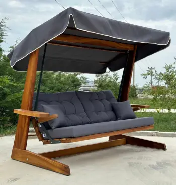 Karrige lëkundëse treshe për kopsht, ngjyrë antracit, Skye Decor, Sia 2400