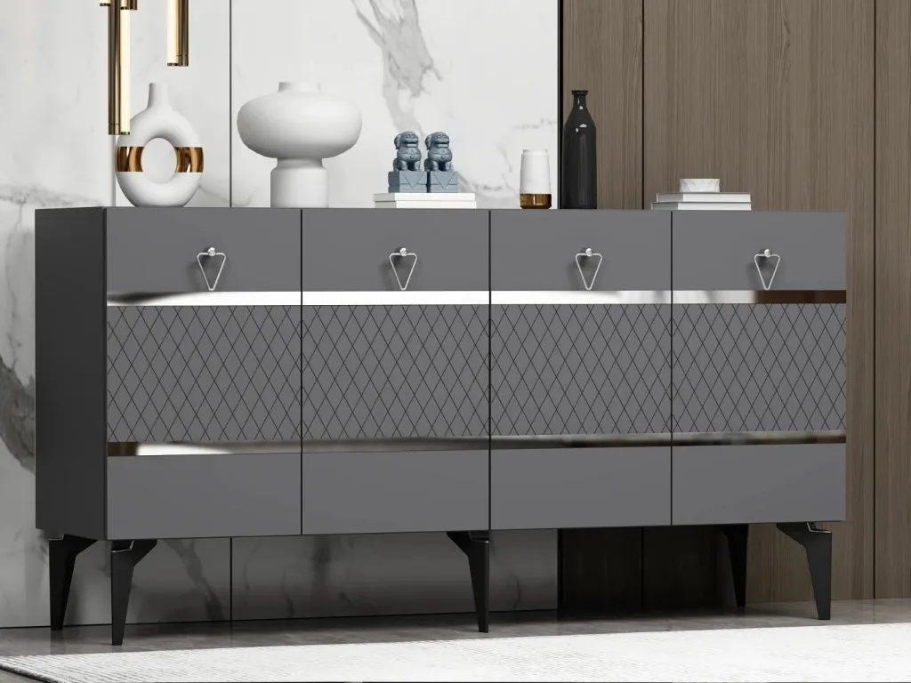 Konsol Skye Decor, ngjyrë pelin-antracit, argjend - 2