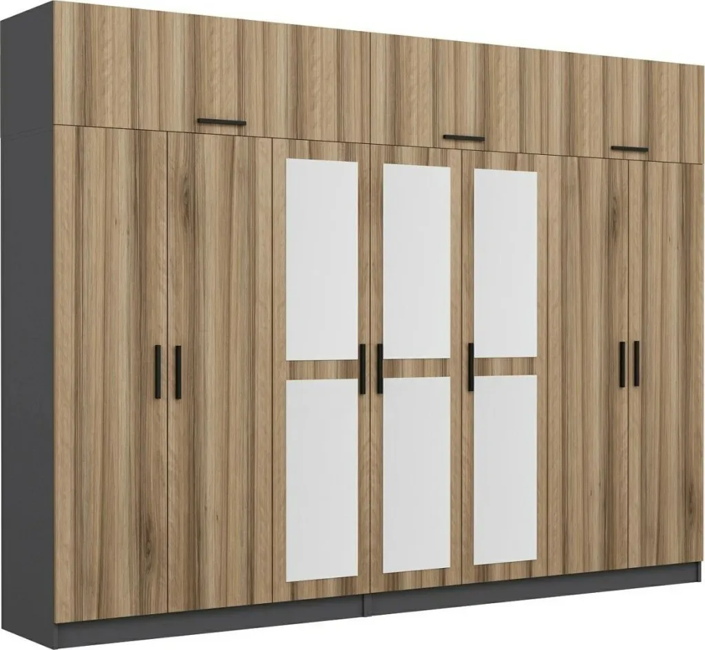 Dollap Skye Decor, ngjyrë arre dhe antracit, 315x235x52cm - 4