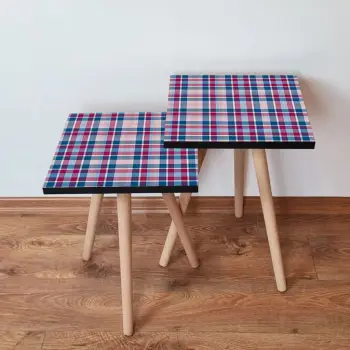 Set tavolinash të mbivendosura, Skye Decor, 2 copë, blu e errët, rozë, rozë e çelët, 2Shp368