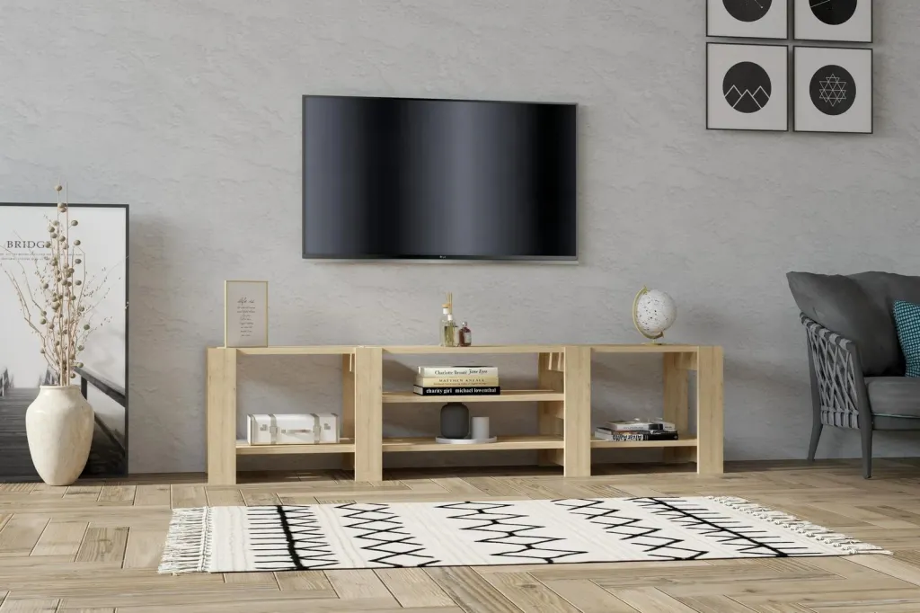 Komodinë TV Skye Decor, teknik, ngjyrë safir - 1