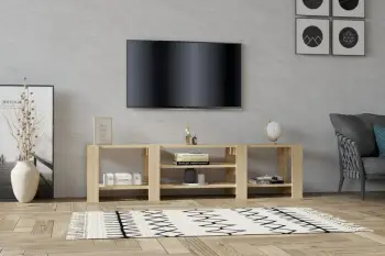 Komodinë TV Skye Decor, teknik, ngjyrë safir