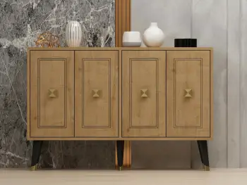 Konsol Skye Decor, ngjyrë lis safir, e artë