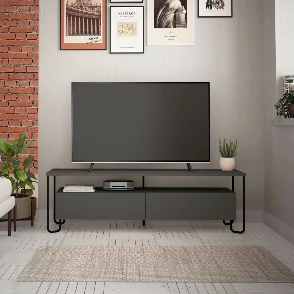 Komodë TV Skye Decor, ngjyrë antracit - 1