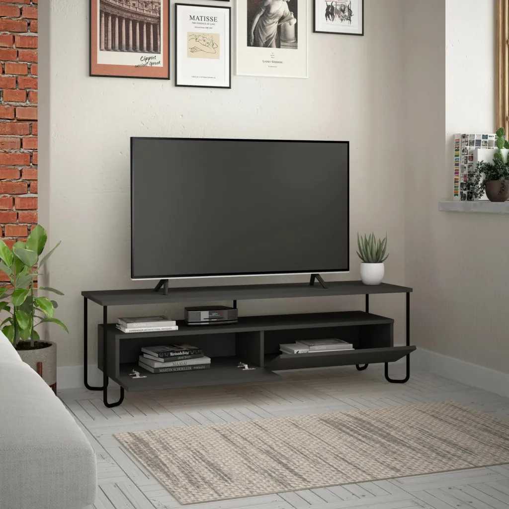 Komodë TV Skye Decor, ngjyrë antracit - 2