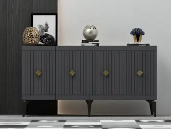 Konsolë Skye Decor, antracit, ar