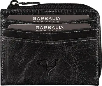 Portofol unisex, lëkurë e zezë, Zoozie Bags, Figo