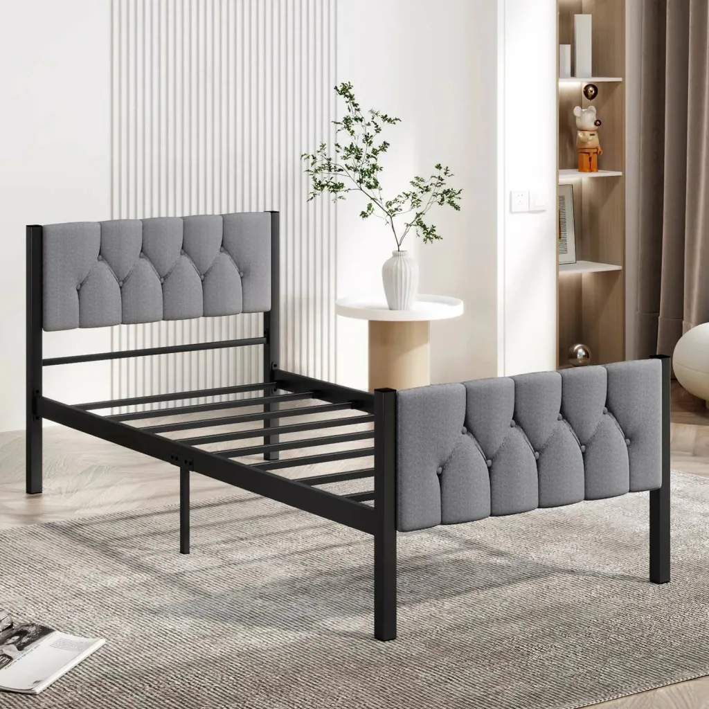 Krevat tek Skye Decor, stil modern, 90x200, ngjyrë gri - 2